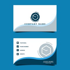 Modern blue business card template. Business card design with blue color vector design isolated. Perfect for real estate, architecture, and construction business card.