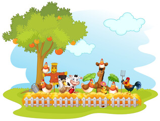 Sticker - Happy farm animal isolated