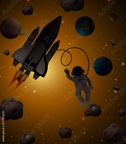 Astronaut in space scene