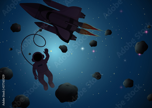 Astronaut in space scene