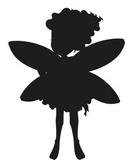 Sticker - Silhouette fairy character on white background