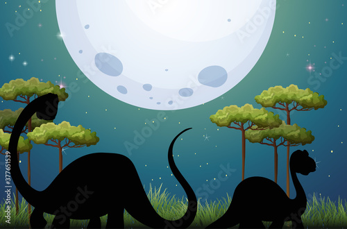 Dinosaur in nature background