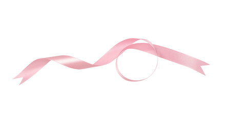 Wall Mural - A pink ribbons isolated on a white background with clipping path.