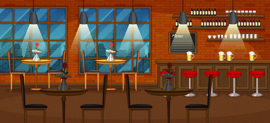 Wall Mural - Pub and restaurant background scene