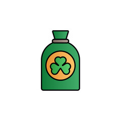 Poster - Shamrock bag in the circle color gradient vector icon