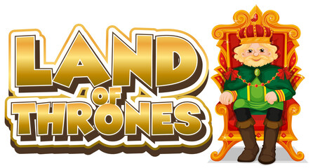 Wall Mural - Font design for word land of thrones with king