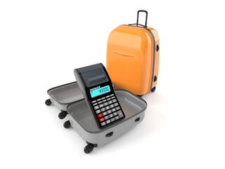 Canvas Print - Calculator inside suitcase