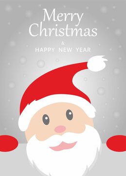 Merry Christmas Christmas cute animals character with big signboard.