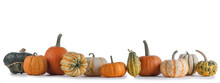 Many Pumpkins Isolated On White