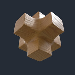 cubic shape with wooden texture