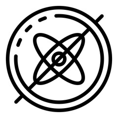 Poster - Airplane gyroscope icon. Outline airplane gyroscope vector icon for web design isolated on white background