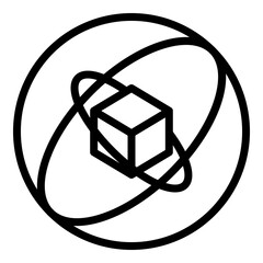 Poster - Cube gyroscope icon. Outline cube gyroscope vector icon for web design isolated on white background