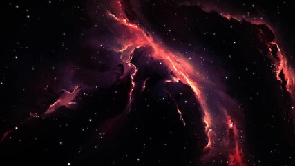 Wall Mural - Camera flying through the clouds and star field in outer space.