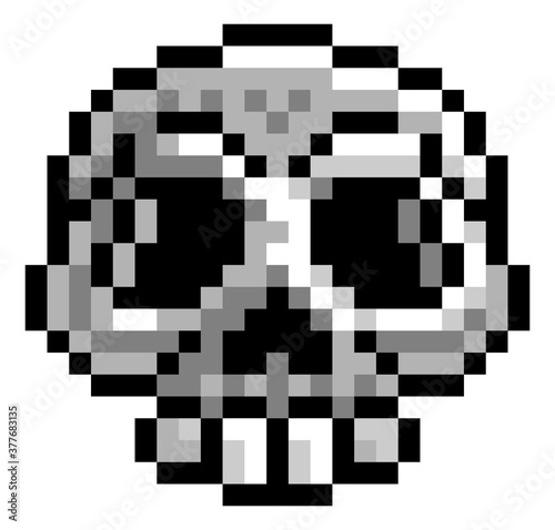 A Halloween skull eight bit...