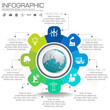 Earth globe with infographic vector illustration can be use as flyer, banner or poster. World Environment Day concept.