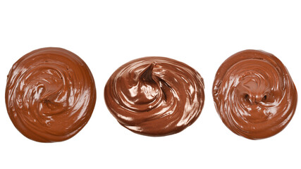 Wall Mural - Chocolate cream isolated on white background.