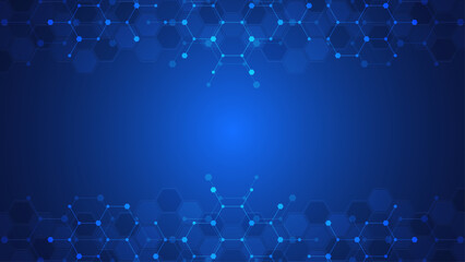 Wall Mural - abstract background of molecules. molecular structures or chemical engineering, genetic research, in