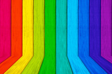 Empty Wood Rainbow Color For Display Montage Your Product Advertising.