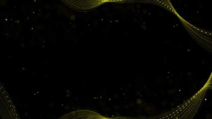 Wall Mural - Beautiful luxury golden frame lines background. Gold frame lines with dust particles for the theme of the presentation.