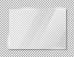 Glass plates realistic icon isolated on background. Vector illustration.