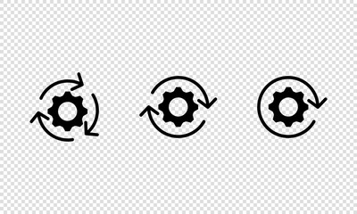 Poster - Setting gear icon. Machine gear symbol. Vector on isolated transparent background. EPS 10