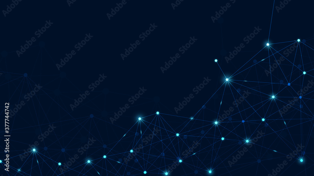 Abstract plexus technology futuristic network with blue background ...