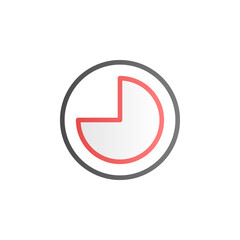 Poster - Three quarters of an hour color gradient vector icon