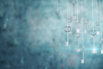 Poster - Silver keys on rope