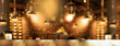 golden lamp with blur bar or pub party at night orange light city interior banner background