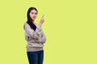 © PK Studio - asian woman teen pointing hand