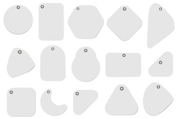 Canvas Print - blank label. realistic blank price label mockup template icon set isolated on white. vector empty ta