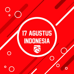 17 August. 75th. Indonesia Happy Independence Day greeting card, banner, and texture background logo