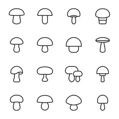 Sticker - Icon set of mushroom.