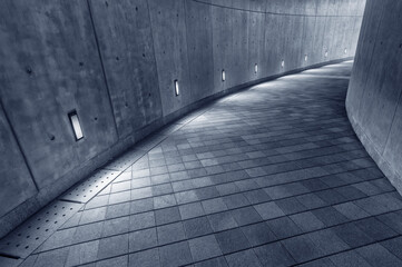 Poster - Empty pedestrian walkway in the dark