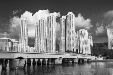 Wall Mural - high rise residential building in Hong Kong city