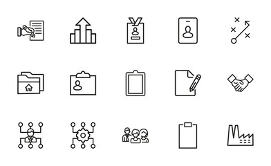 Stroke line icons set of work.