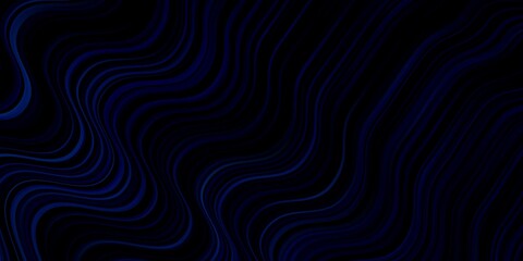 Dark BLUE vector pattern with curved lines. Bright sample with colorful bent lines, shapes. Pattern for busines booklets, leaflets