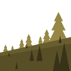 Wall Mural - pine trees on mountain vector design