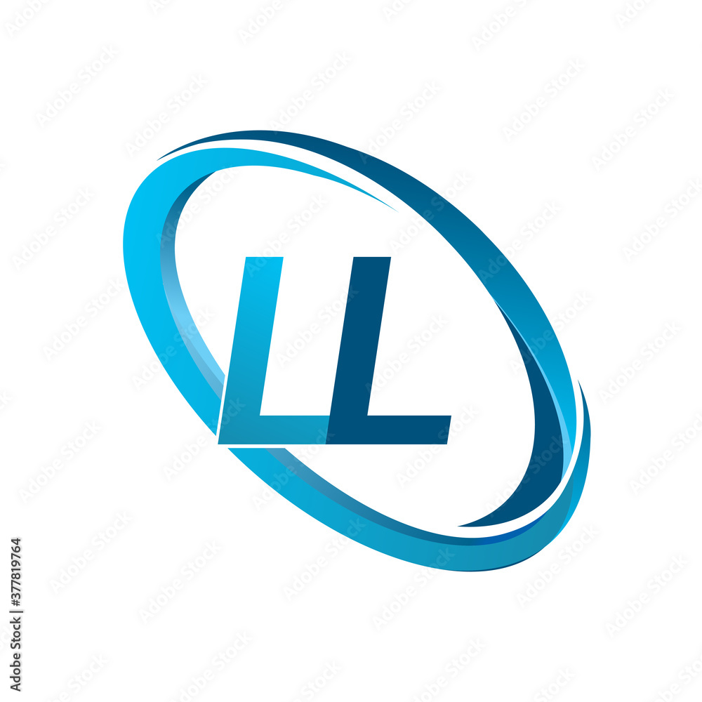Letter LL Logotype Design For Company Name Colored Blue Swoosh Vector letter-ll-logotype-design-for-company-name-colored-blue-swoosh-vector