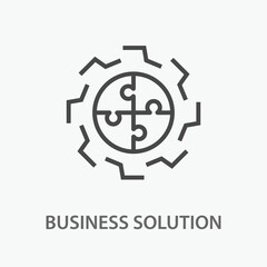 Poster - business solution line icon on white background.