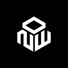 NW monogram logo with 3 cube style design template