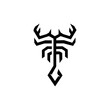 scorpion logo line, abstract, zodiac sign scorpio, tribal tattoo design graphic illustration symbol in trendy outline linear vector