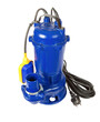 Fecal, submersible, drainage pump in blue.