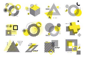 Wall Mural - set of modern abstract elements for graphic and web design. vector illustration concepts for social 