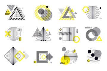 Wall Mural - set of modern abstract elements for graphic and web design. vector illustration concepts for social 
