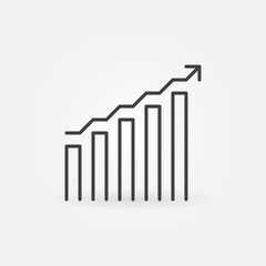 Poster - Bar Chart with Arrow linear vector concept icon or logo element