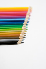 Wall Mural - color pencils lined up in row