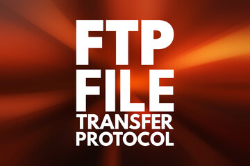 Poster - ftp - file transfer protocol acronym, technology concept background