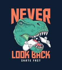 Wall Mural - Hand drawn vector dinosaur illustration. For t-shirt prints and other uses.