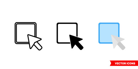 Select icon of 3 types color, black and white, outline. Isolated vector sign symbol.
